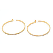 GOLD CRYSTAL RHINESTONE HOOP EARRINGS SET # HNE90639GC(ME5)