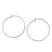 SILVER CRYSTAL RHINESTONE HOOP EARRINGS SET # HNE90639RC(ME6)