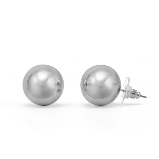 Rhodium 10mm ball stud Earrings# HNE90894-10MMRD(LH5)