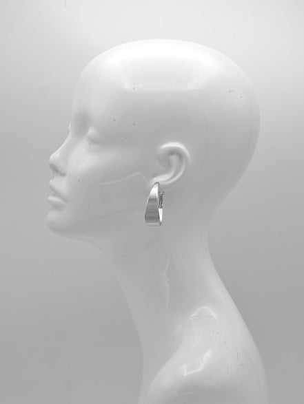 Shiny Rhodium Hoop Earrings#HNE90911RD(GE7/SF17)