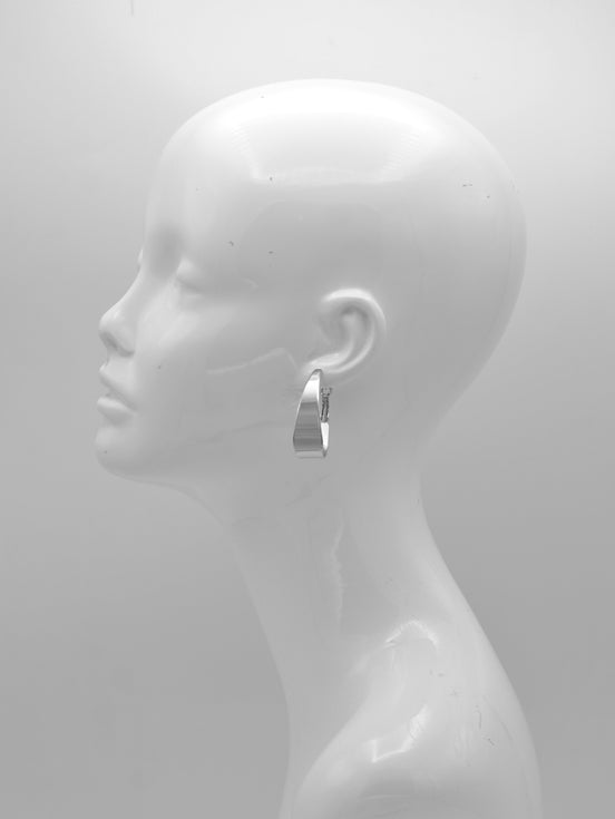 Shiny Rhodium Hoop Earrings#HNE90911RD(GE7/SF17)