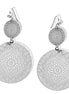 Rhodium Filigree Disc chandelier Earrings#HNE90912RD(SF2)