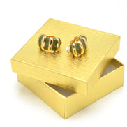 Gold and Olive epoxy clip-on earrings #HNE90923GOL(GG7)