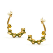 Gold and Olive epoxy clip-on earrings #HNE90923GOL(GG7)