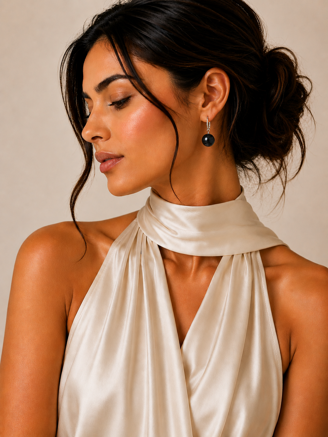 Gold-Tone & Faux Bead Drop Earrings with Lever Back 1
