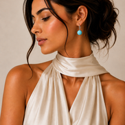 Gold-Tone & Faux Bead Drop Earrings with Lever Back 1