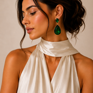 Faceted Crystal Teardrop Dangle Earrings #HNE91058-ASSORTED