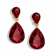 Faceted Crystal Teardrop Dangle Earrings #HNE91058-ASSORTED