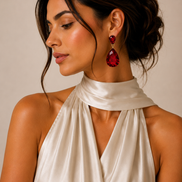 Faceted Crystal Teardrop Dangle Earrings #HNE91058-ASSORTED
