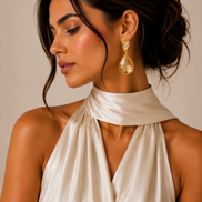 Faceted Crystal Teardrop Dangle Earrings #HNE91058-ASSORTED