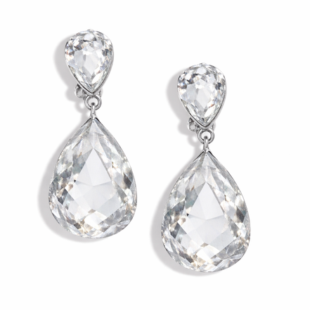 Faceted Crystal Teardrop Dangle Earrings #HNE91058-ASSORTED