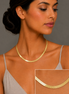 GOLD FLAT SNAKE CHAIN NECKLACE # HNN90674GD(OB21)