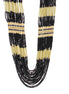GOLD BLACK SEED BEAD STATEMENT NECKLACE #N2216GBLK