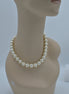 GOLD 12 MM CREAM PEARL SHORT NECKLACE #SQ321-1439G (IE21)