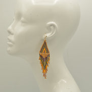 Multi-color Bohemian Seed Bead Long Tassel Earrings #ER-1139(TD14)