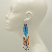 Multi-color Bohemian Seed Bead Long Tassel Earrings #SH-ER-1208(OG25)