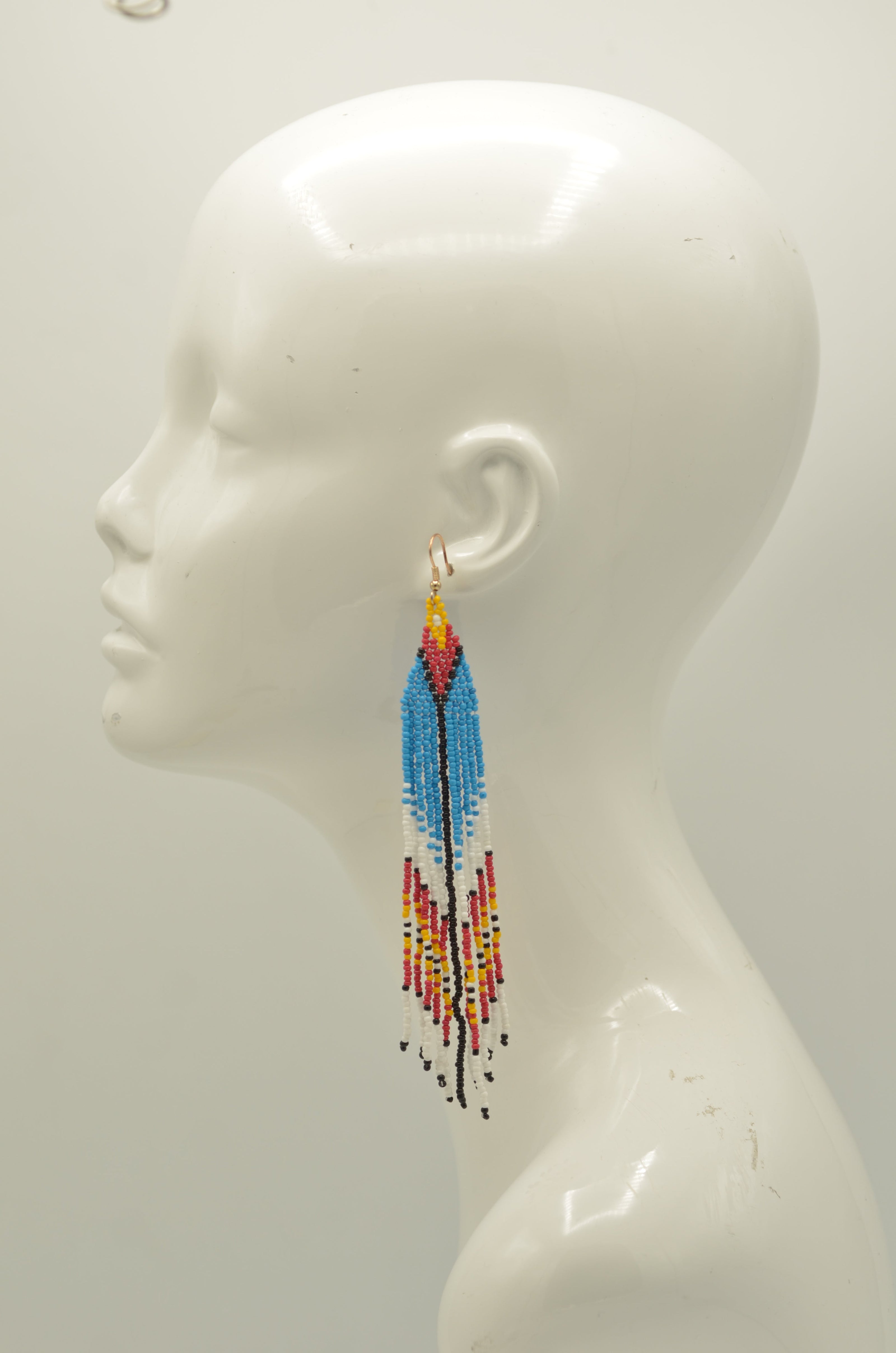 Multi-color Bohemian Seed Bead Long Tassel Earrings #SH-ER-1208(OG25)