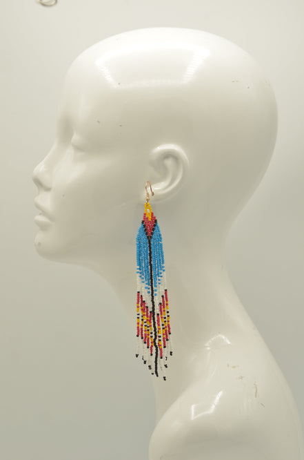 Multi-color Bohemian Seed Bead Long Tassel Earrings #SH-ER-1208(OG25)