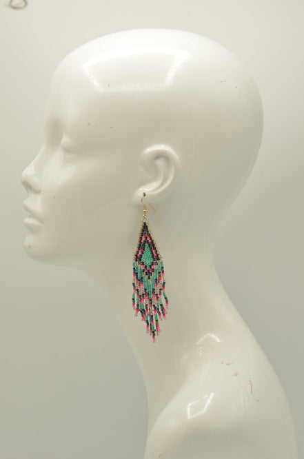 Multi-Color Bohemian Seed Bead Tassel Earrings #SH-ER-1202