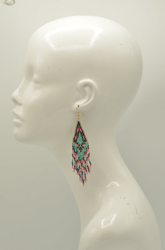 Multi-Color Bohemian Seed Bead Tassel Earrings #SH-ER-1202