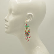 Turquoise and Multi-Color Bohemian Seed Bead Tassel Earrings #SH-ER-1205(OF26)