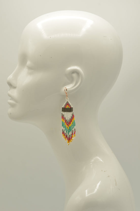 Multi-color Bohemian Seed Bead Tassel Earrings#SH-ER-1203(TC18)