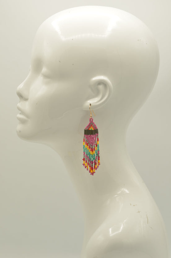 Multi-color Bohemian Seed Bead Tassel Earrings #SH-ER-1200(TB17)