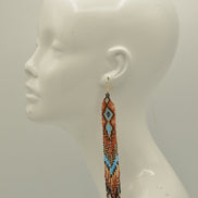 Multi-Color Bohemian Seed Bead Long Tassel Earrings – 7