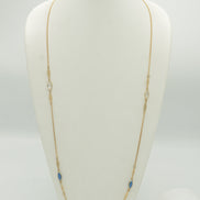 GOLD BLUE AND CLEAR MARQUES CRYSTAL 38