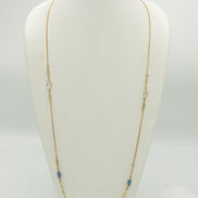GOLD BLUE AND CLEAR MARQUES CRYSTAL 38