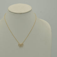 Gold Crystal Bow Pendant Necklace# HNN90868G(SA10)