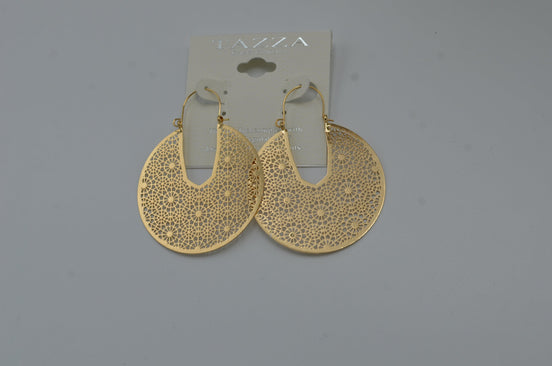 Gold Filigree Disc Earrings #HNE90914GD(GF11)