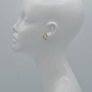 Two Tone Crossover Small Hoop Earrings #(FC21-FD21)