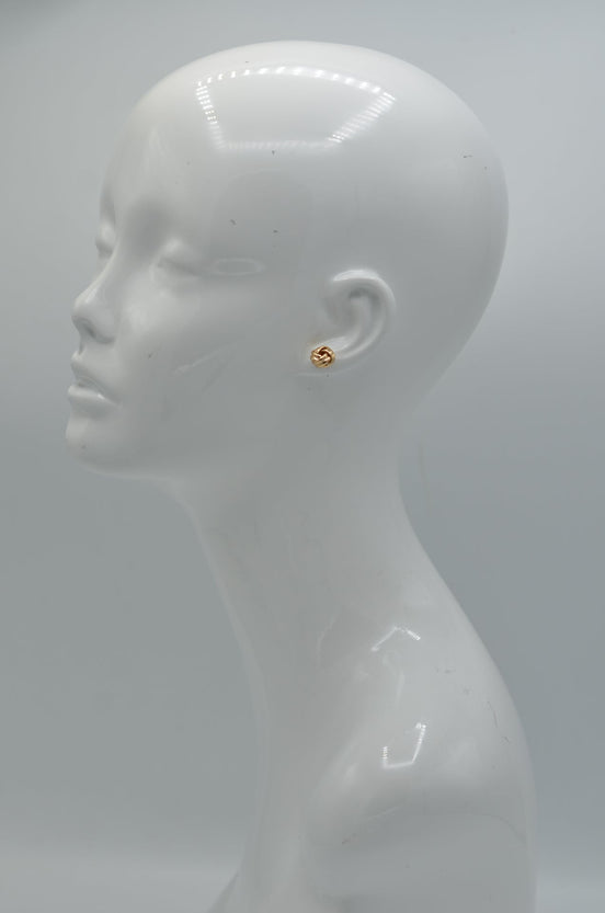0.5" Mini Gold Knot Earrings – Delicate Twist Studs – Hypoallergenic Gold-Tone Jewelry for Everyday Elegance # GFE6020G