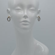 Two Tone crystal earrings #13211ER(FE5)