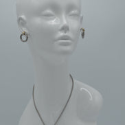 Two-Tone Round Crystal Pendant Necklace #13211NK