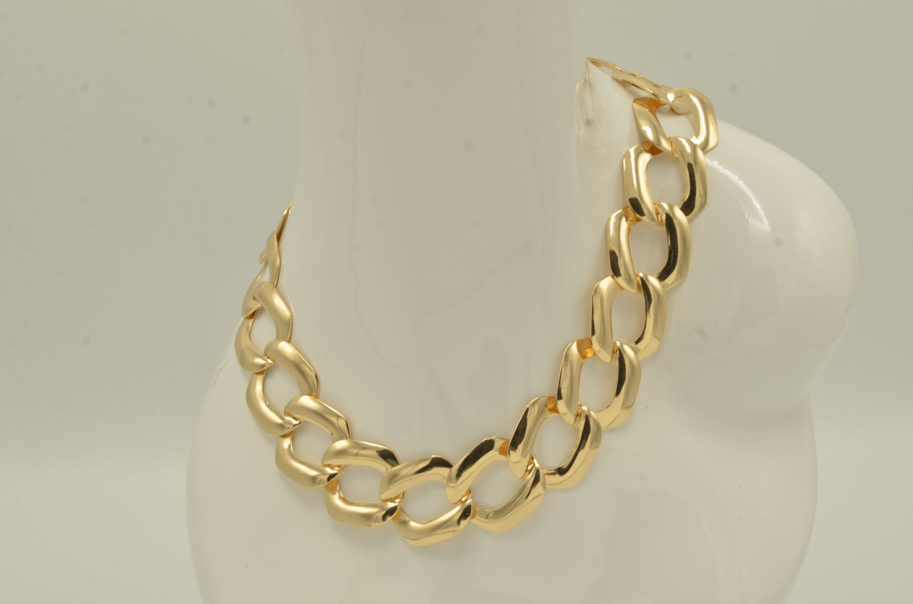 Shiny Gold Link chain Necklace  #FW1202754 (RC15/KG4)