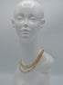 Gold Plated Triple Layer Necklace and Earrings set #HNN+E90878G(JE5)