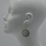 Rhodium Filigree Disc chandelier Earrings#HNE90912RD(SF2)