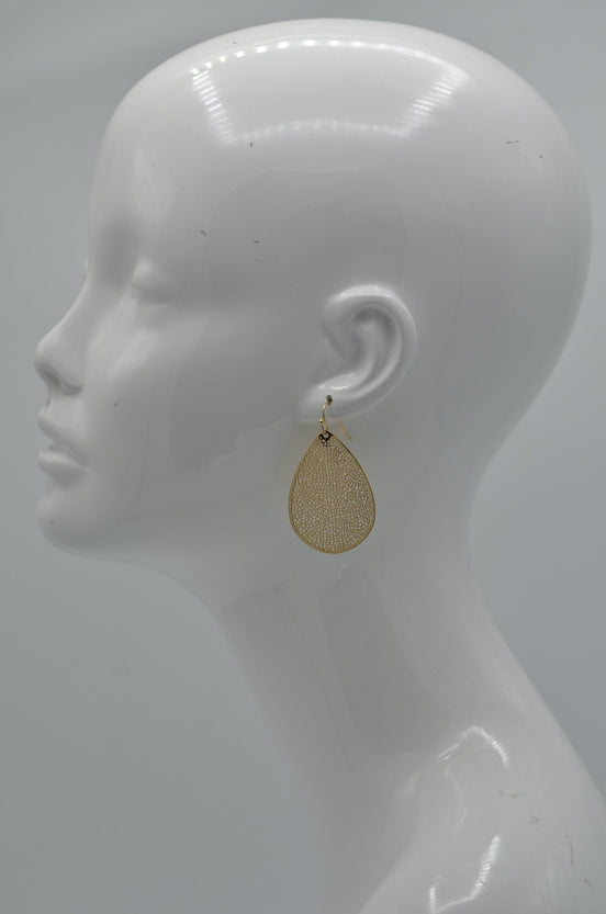 Gold Teardrop dangle Earrings #HNE90848GD(SHAB2)