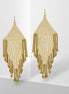 Ivory seed bead tassel earrings#ADX0222681