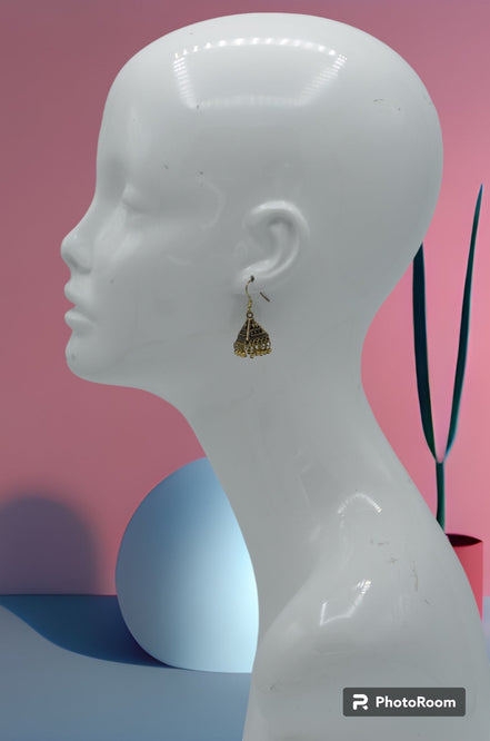 Gold triangle Jhumka Earrings#GFE6287