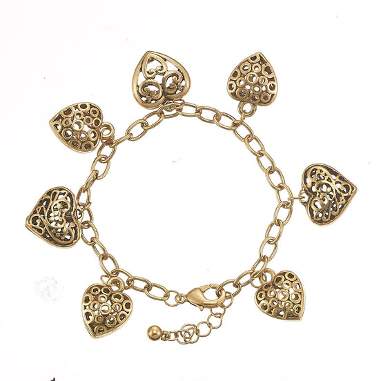 HNB90142 Filigree heart charm bracelet(HA9/HA10)