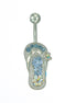 FW-BJ1-S/B Silver blue flip flop body jewelry