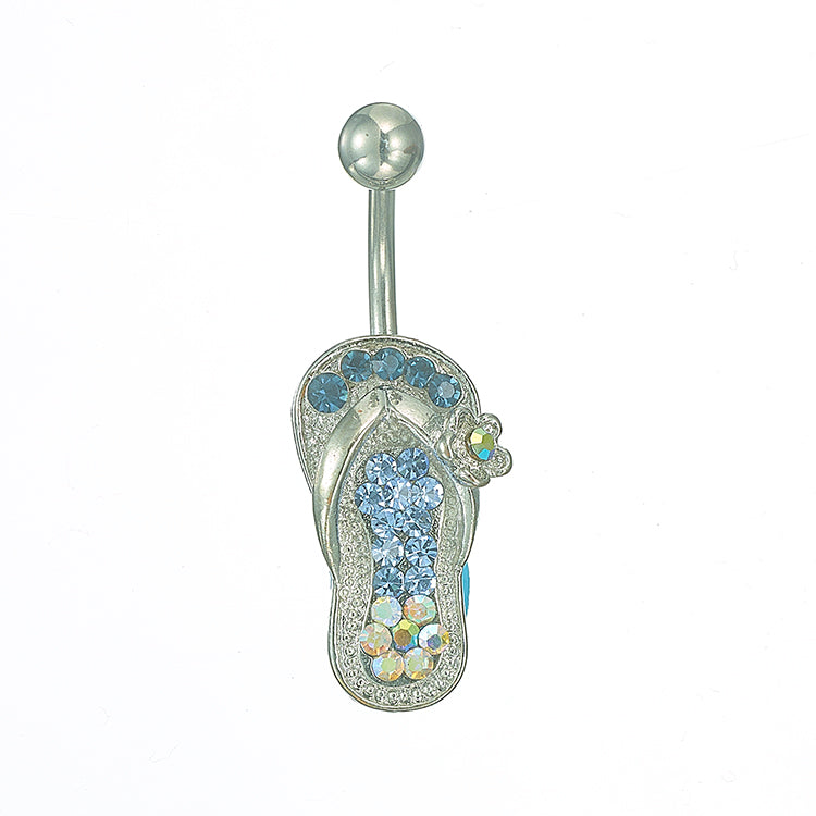 FW-BJ1-S/B Silver blue flip flop body jewelry