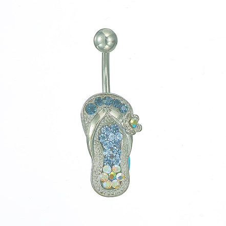 FW-BJ1-S/B Silver blue flip flop body jewelry