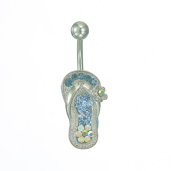 FW-BJ1-S/B Silver blue flip flop body jewelry