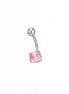 FW-BJ8-S/P Silver pink square body jewelry