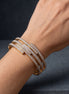 Women’s 2.5-Inch Oval Hinged Bangle Bracelet, Gold-Tone Multi-Row Cuff with Silver-Tone Sparkle Accents #SA-YS-104259GS(KA7-8)