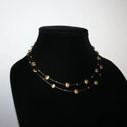 Brushed Metal Bubble Illusion Necklace And Earrings Set  #SCE15101